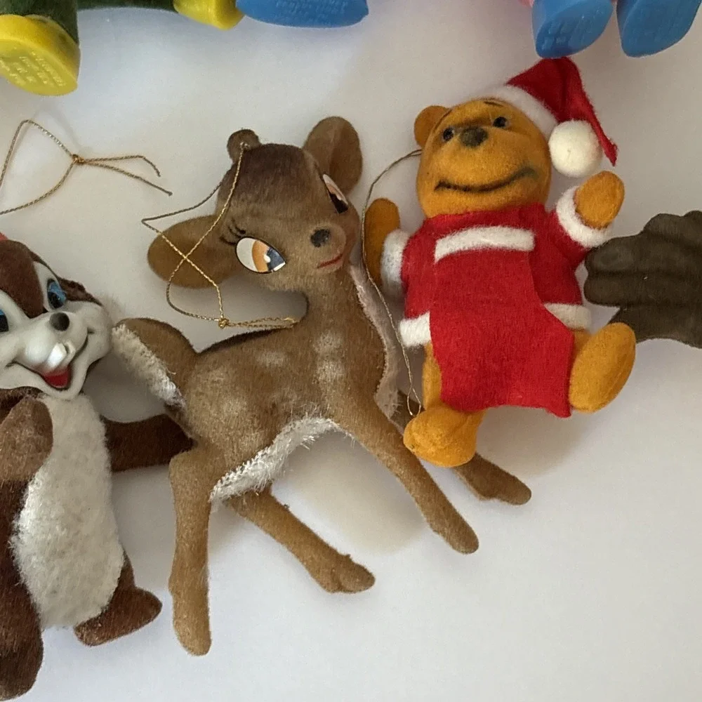Vintage Walt Disney Snow White Dwarfs Goofy Dumbo Mickey Pluto Ornaments